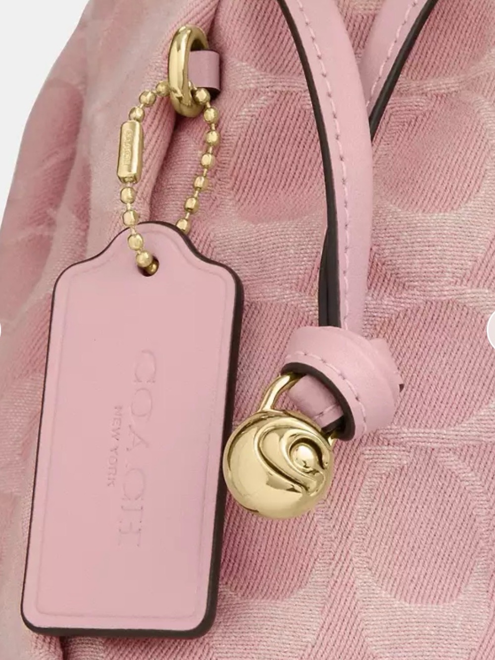 ❌SOLD❌🌸Coach Faye Shoulder Bag in Pink Signature Denim #CER68🌸 - Picture 9 of 11